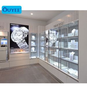 Locking Glass Countertop Jewelry Display Cases Cabinet Showcase Luxury