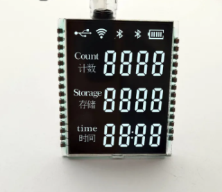 Small Size VA LCD Display with 3 Line 4 Digits Black Segment Screen and 6 O