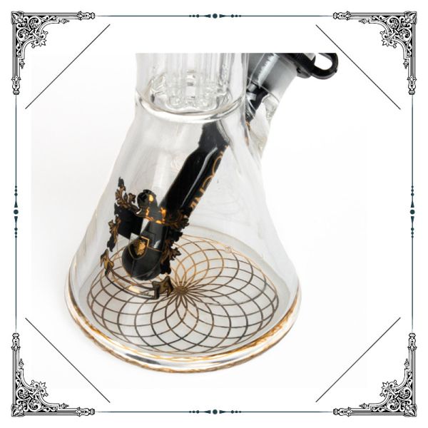 Double 8 Tree Arms Perc Splash Guard Beaker Smoking Glass Bong