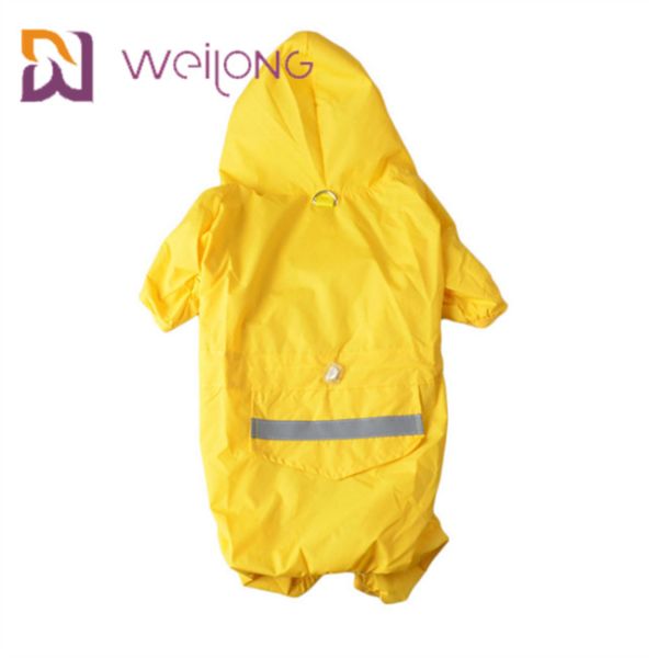 Buy PU Leather Lightweight Yellow Dog Raincoat Jackets Windproof MESH Lining at wholesale prices