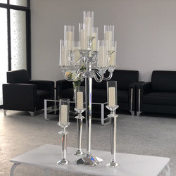 K9 Crystal Glass Candelabra For Sale Taper Pillar Candles Wedding Party Table