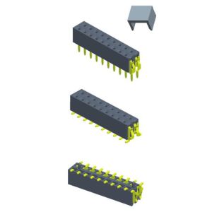 H 4.5 Dual Row Female Header Connector , Smt Header Connector U Type Contact