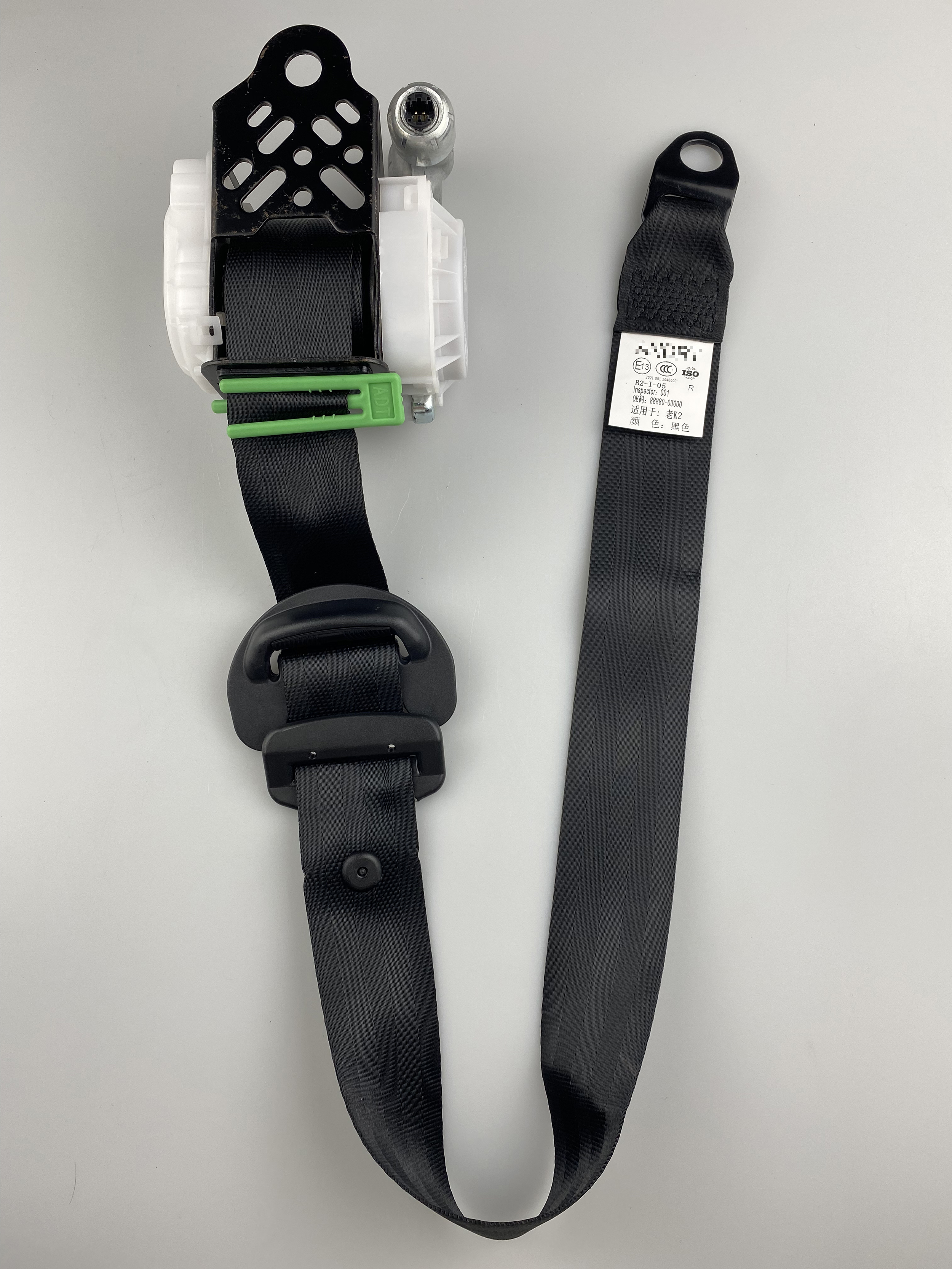 Three-Point Seat Belt Assembly for KIA K2 with 3.30-3.50m Black Webbing and