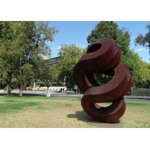 China Spiral Large Rusted Iron Sculpture , Modern Rusted Metal Garden Sculptures on sale