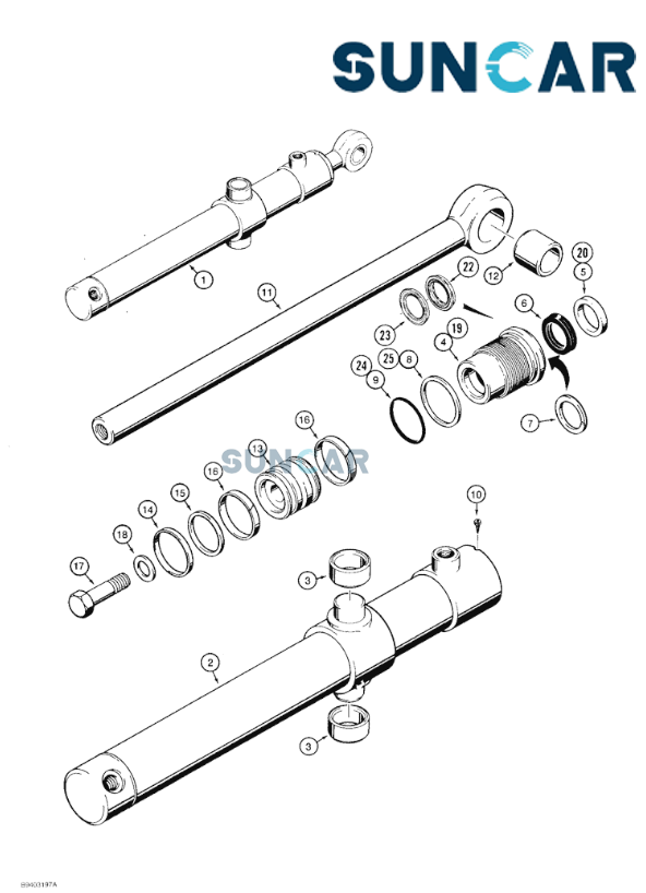 1543253C1 Bucket Cylinder Loader Seal Kit for CASE 480F 480FLL Loader Backhoe