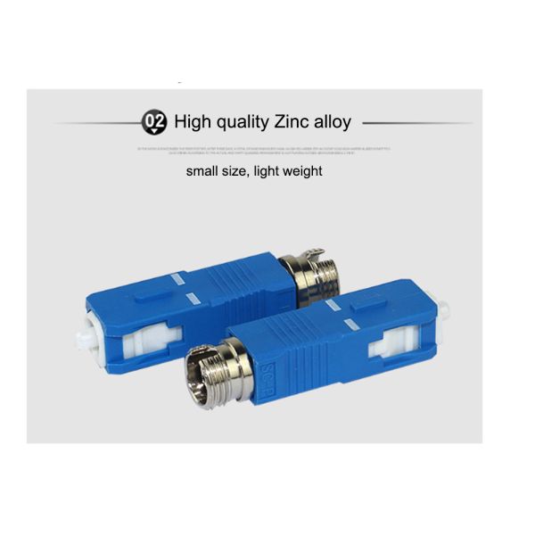 Simplex Coupler Single Mode Fiber Optic Adapter SC Male To FC Female