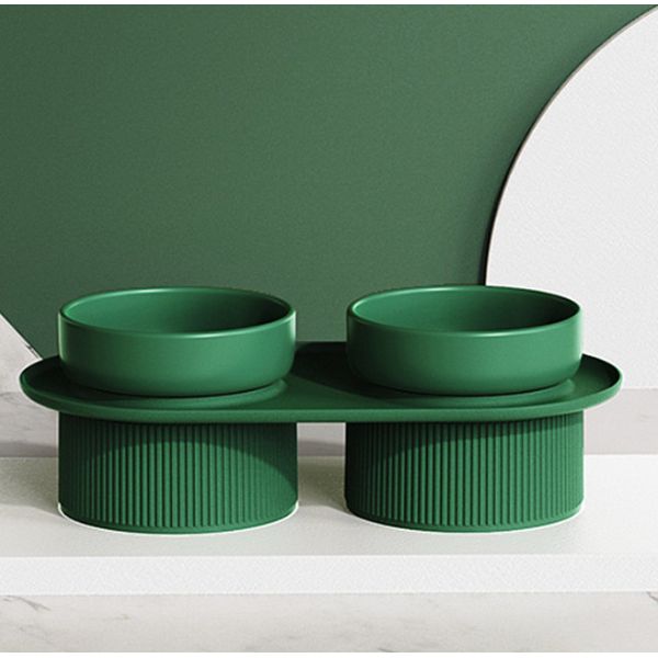 Ceramic Elevated Raised Pet Feeder Bowls With Stand