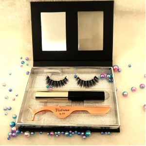 ODM Black Natural False Eyelashes Magnetic Lashes With Eyeliner