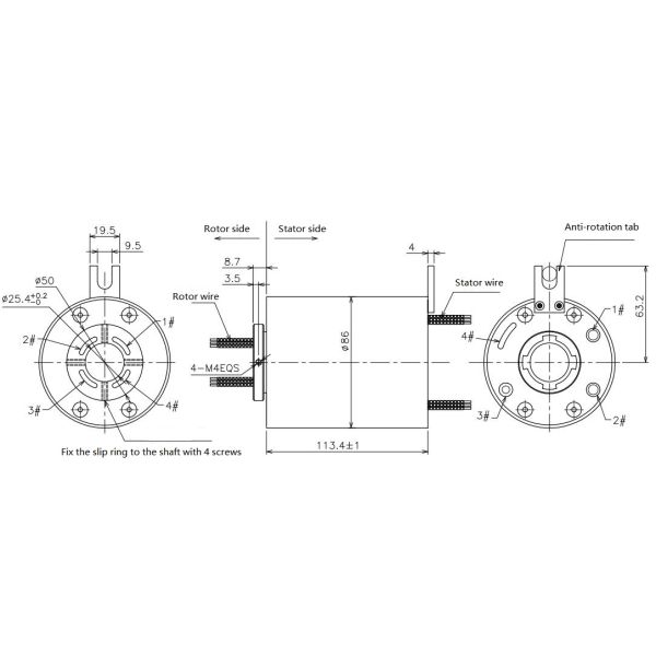 IP51 1000M Ethernet Rotary Joint 300RPM With Precious Metal Contact