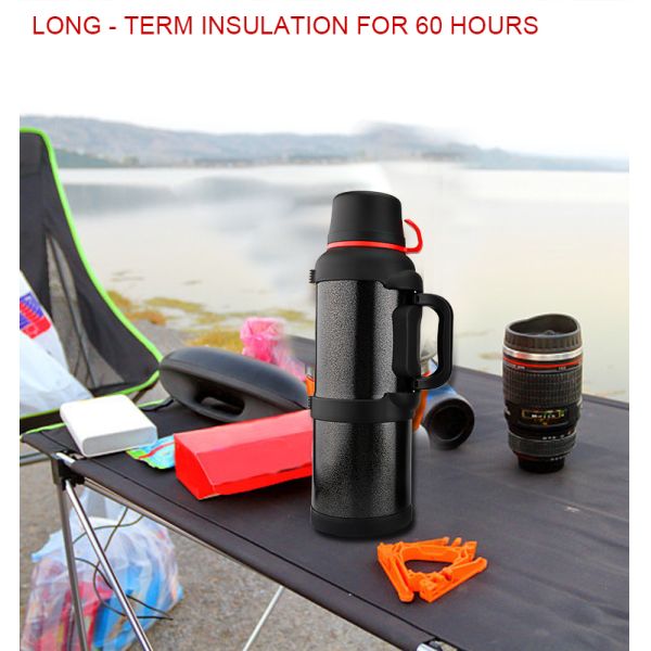 Stainless Steel Plastic Travel Water Bottle Sports Thermos Travel Pot Camping Flask 3 Litre Big Tea