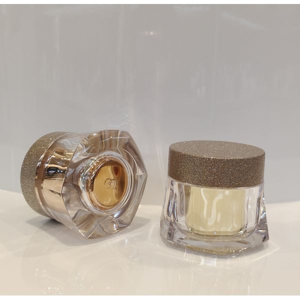 PETG Collar Material Double Wall Face Cream Container 30g for Other Cosmetic in Luxury White Transparent