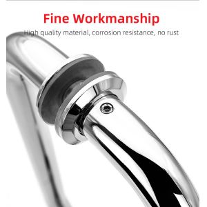 Sleek Design 24 Inch Round Glass Door Handle Stainless Steel 304 for Bathroom