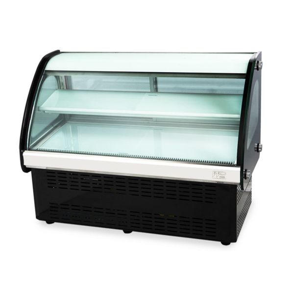 Buy High Humidity Curved Glass Cake Display Cabinet (90cm-120cm) Countertop Food Cake Showcase at wholesale prices