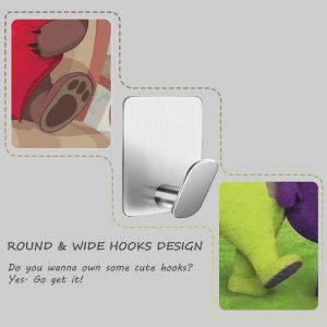 Convenient and Durable Adhesive Hooks for Bathroom Kitchen and Bedroom