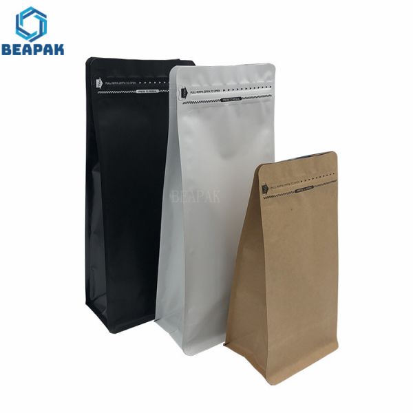 Buy Coffee Flat Bottom k Kraft Paper Stock Packaging Bags at wholesale prices