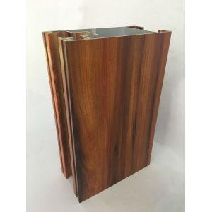 Wood - Grain Aluminium Door Profiles Imitating Finish Aced Resistant