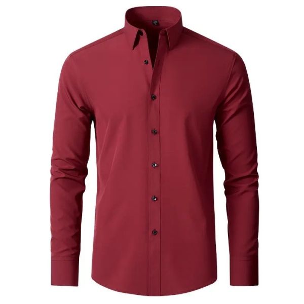 Buy                  Shirt Long Sleeve Elastic Business High-End Men&prime;s Shirt Hot Selling Office Formal Style Men&prime;s Long Sleeve Shirt              at wholesale prices