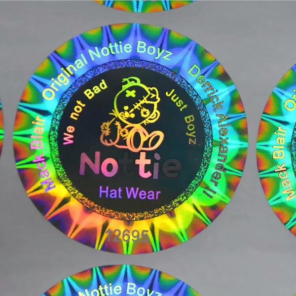 3D Laser Holographic Security Stickers 25u Thickness With Pattern / Cartoon Logo