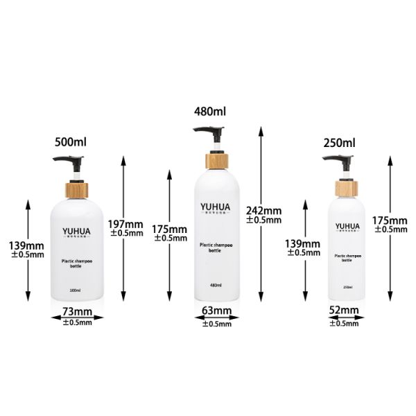 250ml 480ml 500ml Plastic Packaging Bottles For Shampoo