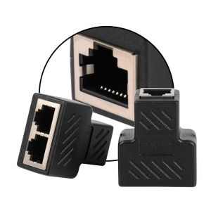 1 to 2 Way LAN Ethernet Network Cable Splitter Adapter RJ45 Female For Laptop