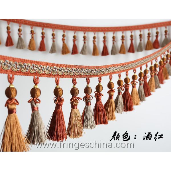 Handmade fashionable chain beads lace tassels fringes for curtain/sofa/pillow/stage decoration
