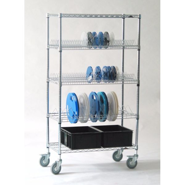 Stainless SMT Spare Parts ESD SMT Cart Storage Stander For Component Rolls