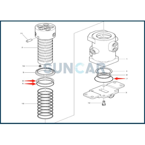 480-00008 48000008 Center Joint Seal Repair Kit Fits Doosan DH300-7