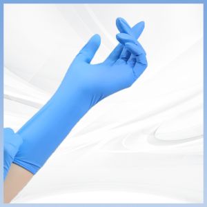 Blue Disposable Synthetic Nitrile Gloves Latex Free Powder Free