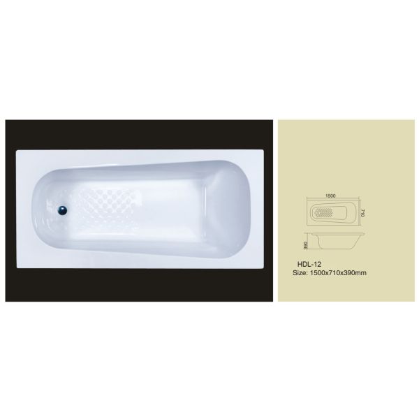 Buy Acrylic bathtub, simple bathtub, common bathtub,sanitary ware, bathroom bath tub HDL-12 at wholesale prices