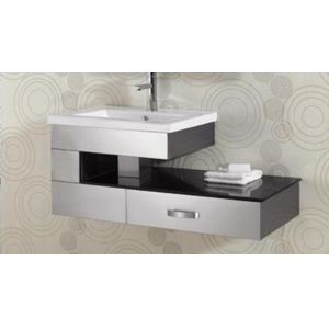 China Luxury Silver Stainless Steel Bathroom Vanity Easy To Clean on sale