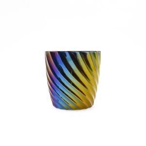 Electroplated Spiral Glass Candlestick Holder Frosted Customized Logo