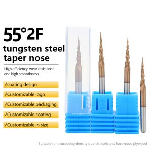 Factory Wholesale 2 Flute Hrc55 Tungsten Steel 3.175 Tapered End Mills Teppe