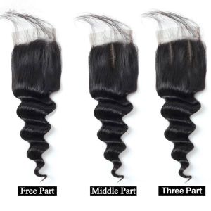 Soft 100% Brazilian Virgin Hair Loose Deep Wave 3 / 4 Bundles With Closure 4 X 4