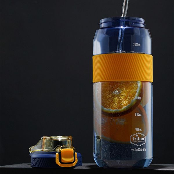 FDA Approved 64oz Clear Tritan Plastic Sport Bottles With Handle