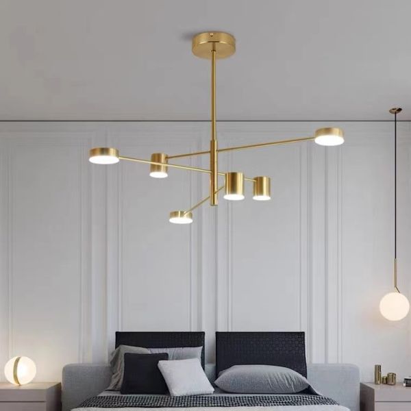 6 Heads Suspension Lighting Black Brass Home dimmable led pendant lights