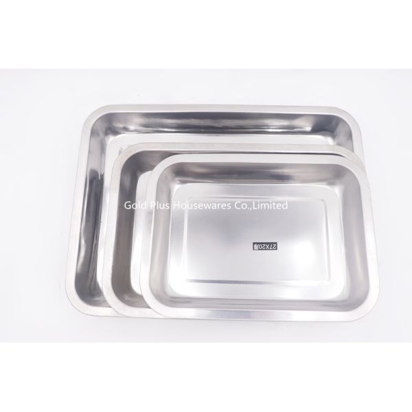 Multifunction 32x22cm Stainless Steel Tray Inverted Oil Pans Fruit Plate
