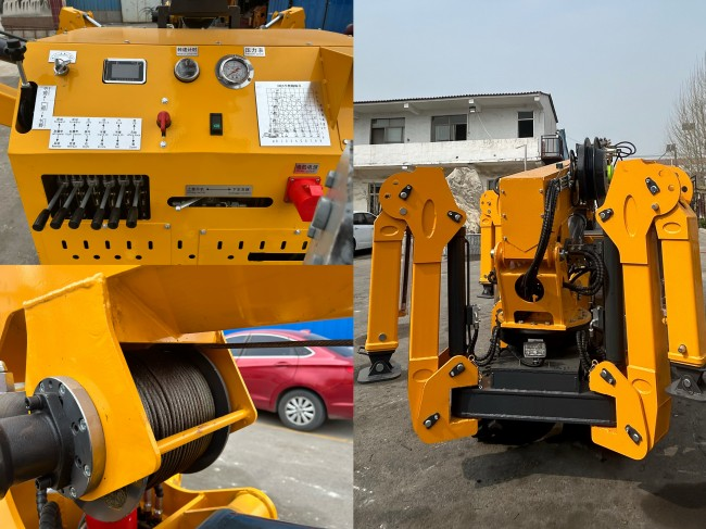 Electric And Diesel Powered Mini Spider Crane Yellow/Red Or Green Steel Boom