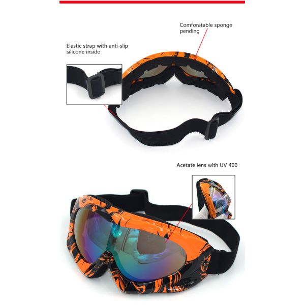 UV400 Safety Protactive Scrooter Eyewear Dirt Bike Racing Goggle
