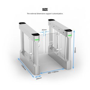 HCW Waterproof IP42 Swing Barrier Turnstile with 10mm Plexiglass and 30-40