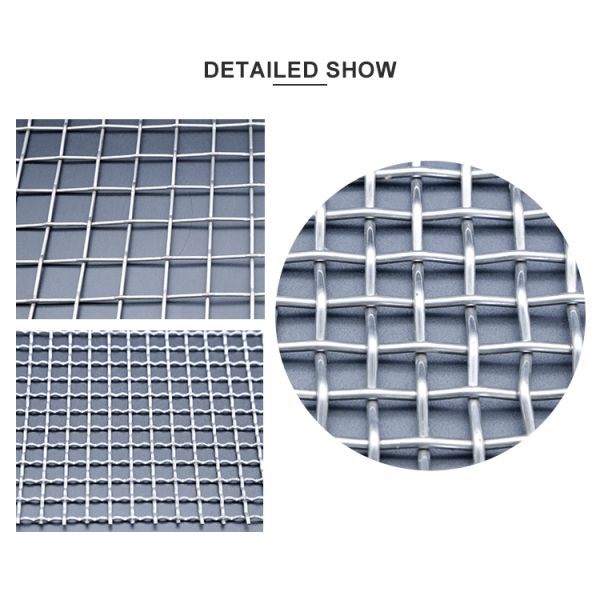 Hot Dipped Galvanized Iron / Stainless Steel Square Crimped Wire Mesh With Solid Structure