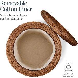 Tall Water Hyacinth Wicker Basket with Handles | Natural, Brown, Natural