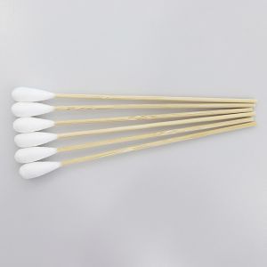 6 Inch Dry Cotton Tipped Swabs Portable Firm Wood Stick Moderate Hardness