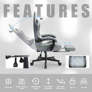 350LBS Reinforced Base Big and Tall Ergonomic Office Computer Chair with 3 Gas