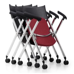 mobile foldable chair with casters