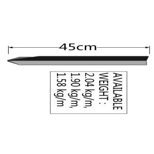 Bitumen Painted 450mm Star Y picket 1.86kg per meter for Temp Fence Panels