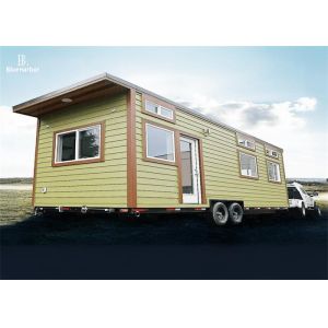 China Light Steel Structure Prefab Mini Homes Trailered Beige 3 Ton For 2-3 People on sale