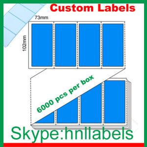 Quality Thermal Transfer Labels 102mmX73mm/1 Blue Trans Fanfold Perm, Perfs, 6,000 per box for sale