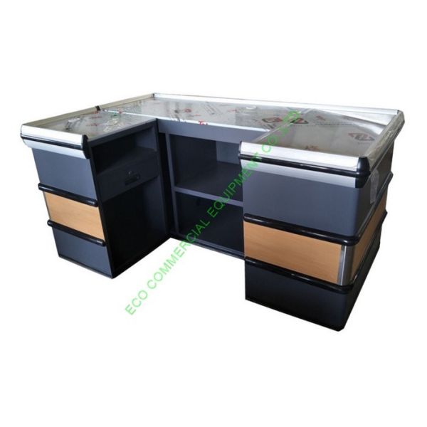 Buy Modern Supermarket Steel Cashier Table / Store Retail Counter Without Belt at wholesale prices