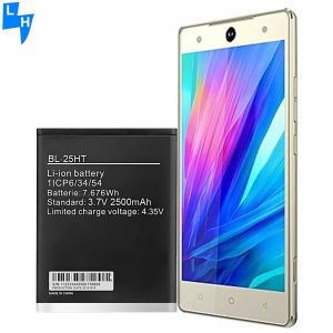 Double IC Protection White BL-25HT 2500mAh Camon C7 Mobile Phone Battery for