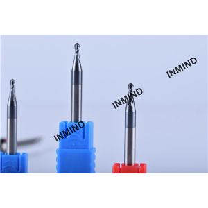 AlTiN Coating , UPTO HRC50 Ball Nose End Mill R0.75 1.5mm 2 Flute , Grain Size 0